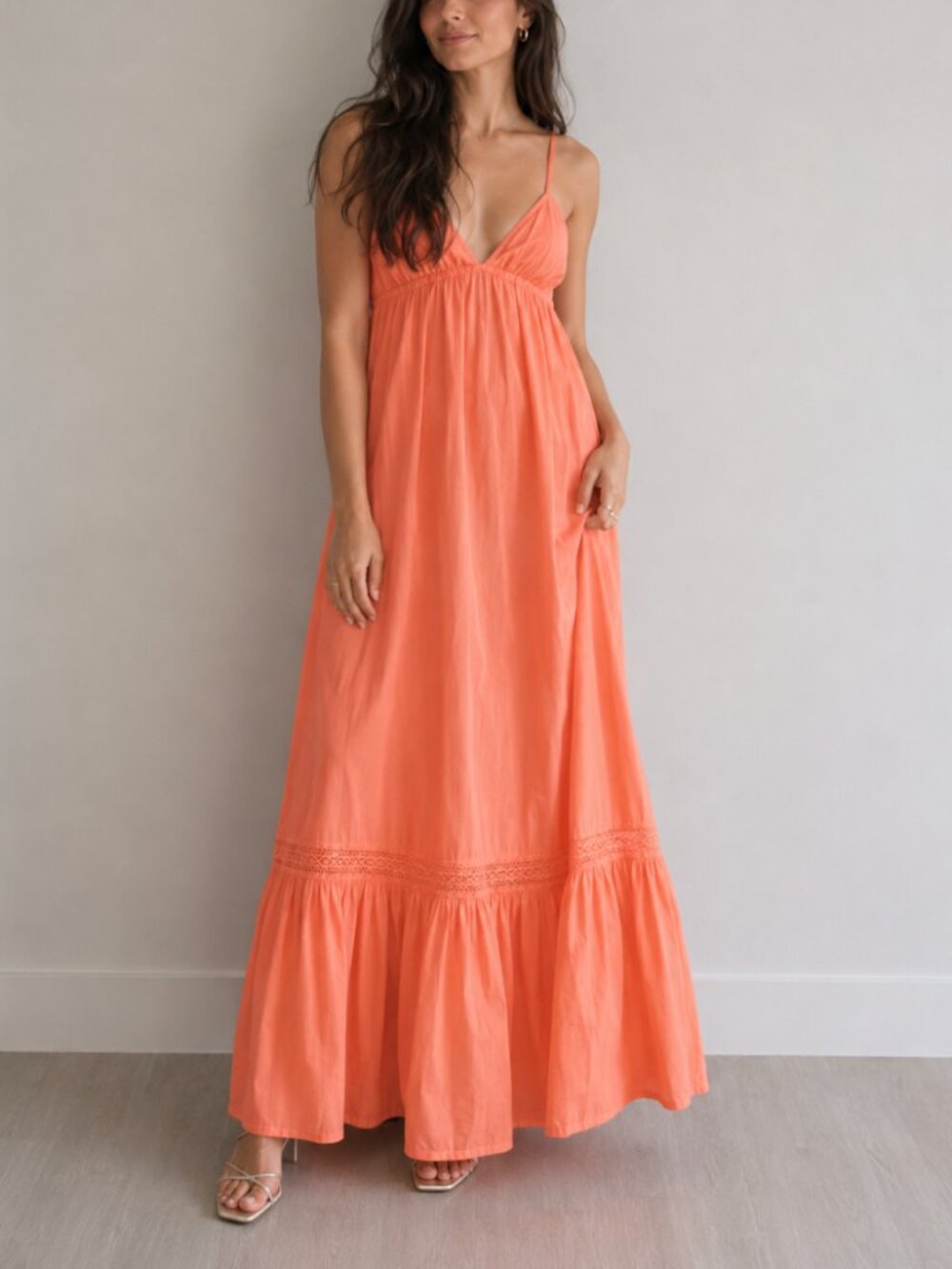 ABOUND Cotton Maxi Dress In Orange, Size S
